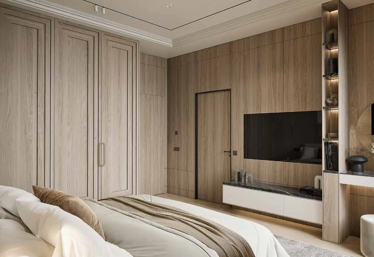 Sample interior render of a bedroom, 3 BHK C Type