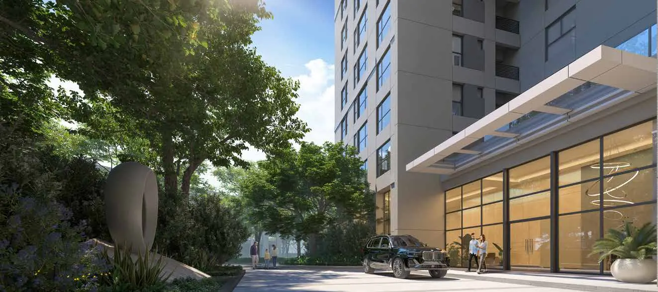 Artist impression of the glazed ground-level frontage at Sansara